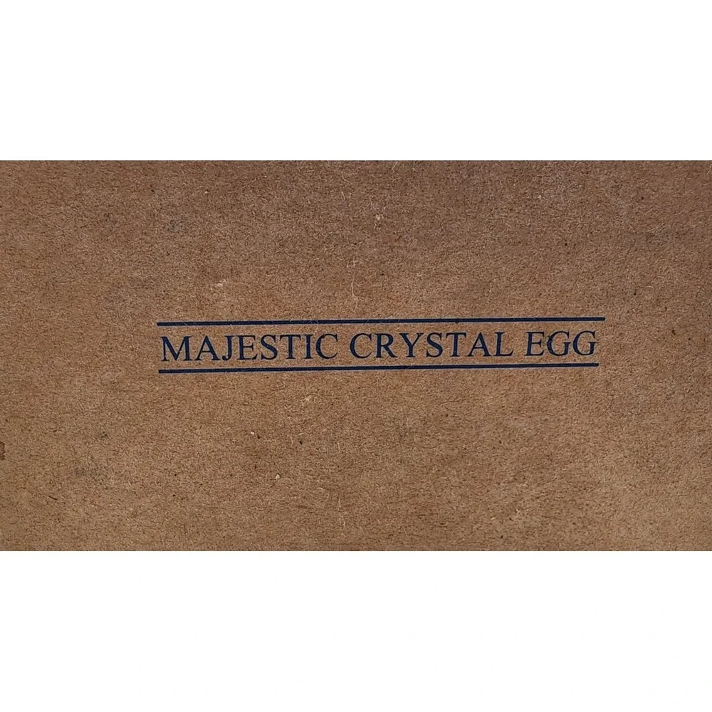 Vintage 1993 AVON Majestic 24% Lead Crystal Egg with Pewter Base Stand  New